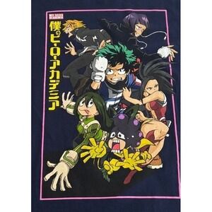 My Hero Academia Anime Graphic Tee Funimation T-Shirt Navy Blue Medium